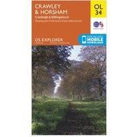 Ordnance Survey Explorer OL 34 Crawley & Horsham Map, Orange/D