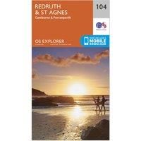 Ordnance Survey Explorer 104 Redruth & St Agnes Map With Digital Version, Orange/D