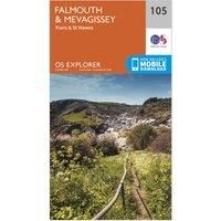 Ordnance Survey Explorer 105 Falmouth & Mevagissey Map With Digital Version, Orange/D