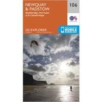 Ordnance Survey Explorer 106 Newquay & Padstow Map With Digital Version, Orange/D