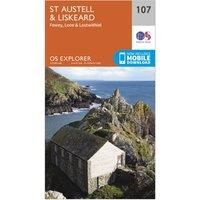 Ordnance Survey Explorer 107 St Austell & Liskeard Map With Digital Version, Orange/D