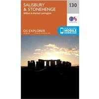 Ordnance Survey Explorer 130 Salisbury & Stonehenge Map With Digital Version, Orange