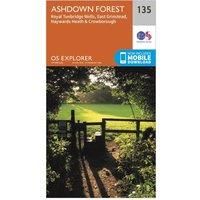 Ordnance Survey Explorer 135 Ashdown Forest Map With Digital Version, Orange