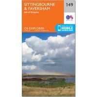 Ordnance Survey Explorer 149 Sittingbourne & Faversham Map With Digital Version, Orange