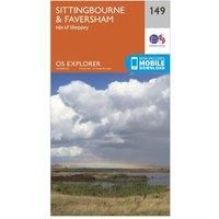 Ordnance Survey Explorer 149 Sittingbourne & Faversham Map With Digital Version, Orange