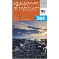 Ordnance Survey Explorer 151 Cardiff & Bridgend Map With Digital Version, Orange