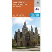 Ordnance Survey Explorer 163 Gravesend & Rochester Map With Digital Version, Orange