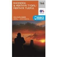 Ordnance Survey Explorer 166 Rhondda & Merthyr Tydfil Map With Digital Version, Orange
