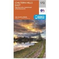 Ordnance Survey Explorer 172 Chiltern Hills East Map With Digital Version, Dark Red