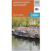 Ordnance Survey Explorer 173 London North Map With Digital Version, White