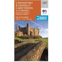 Ordnance Survey Explorer 177 Carmarthen & Kidwelly Map With Digital Version, Orange