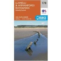 Ordnance Survey Explorer 178 Llanelli & Ammanford Map With Digital Version, Orange