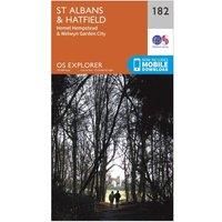 Ordnance Survey Explorer 182 St Albans & Hatfield Map With Digital Version, Orange