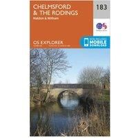 Ordnance Survey Explorer 183 Chelmsford & The Rodings Map With Digital Version, Orange