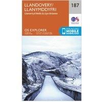 Ordnance Survey Explorer 187 Llandovery, Llanwrtyd Wells & Lyn Brianne Map With Digital Version, Orange