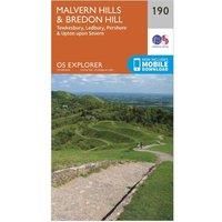 Ordnance Survey Explorer 190 Malvern Hills & Bredon Hill Map With Digital Version, Orange