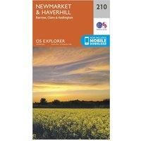 Ordnance Survey Explorer 210 Newmarket & Havehill, Barrow, Clare & Kedington Map With Digital Version, Orange