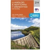 OS Explorer Map (214) Llanidloes and Newtown - Y Drenewydd