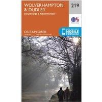 Ordnance Survey Explorer 219 Wolverhampton, Dudley, Stourbridge & Kidderminster Map With Digital Version, Orange
