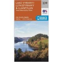 Ordnance Survey Explorer 239 Lake Vyrnwy & Llanfyllin Map With Digital Version, Orange