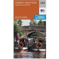 Ordnance Survey Explorer 243 Market Drayton, Loggerheads & Eccleshall Map With Digital Version, Orange