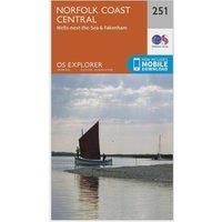 Norfolk Coast Central Map | Wells-next-the-Sea & Fakenham | Ordnance Survey | OS Explorer Map 251 | England | Walks | Hiking | Maps | Adventure