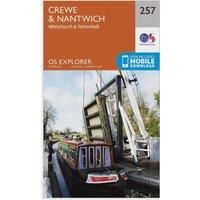 Ordnance Survey Explorer 257 Crewe & Nantwich Map With Digital Version, Orange