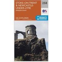 Ordnance Survey Explorer 258 Stoke-on-Trent & Newcastle-under-Lyme Map With Digital Version, Orange