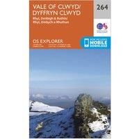 Ordnance Survey Explorer 264 Vale of Clwyd, Rhyl, Denbigh & Ruthin Map With Digital Version, Orange