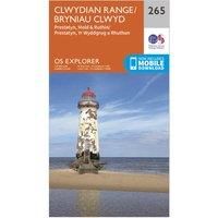 Ordnance Survey Explorer 265 Clwydian Range, Prestatyn, Mold & Ruthin Map With Digital Version, Orange