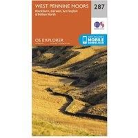 Ordnance Survey Explorer 287 West Pennine Moors, Blackburn, Darwen & Accrington Map With Digital Version, Orange