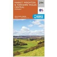 Ordnance Survey Explorer 294 Market Weighton & Yorkshire Wolds Central Map With Digital Version, Orange