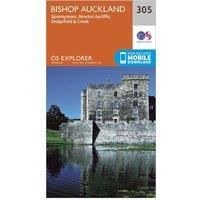 Ordnance Survey Explorer 305 Bishop Auckland Map With Digital Version, Orange