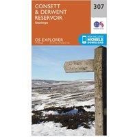 Ordnance Survey Explorer 307 Consett & Derwent Reservoir Map With Digital Version, Orange