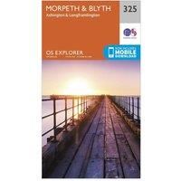 Ordnance Survey Explorer 325 Morpeth & Blyth Map With Digital Version, Orange