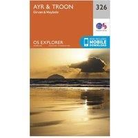 Ordnance Survey Explorer 326 Ayr & Troon Map With Digital Version, Orange