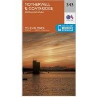 Ordnance Survey Explorer 343 Motherwell & Coatbridge Map With Digital Version, Orange