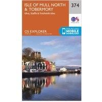 Ordnance Survey Explorer 374 Isle of Mull North & Tobermory Map With Digital Version, Orange