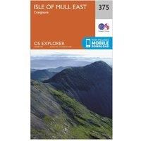 Ordnance Survey Explorer 375 Isle of Mull East Map With Digital Version, Orange