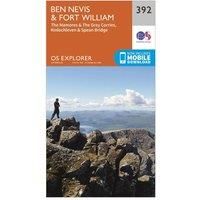 Ordnance Survey Explorer 392 Ben Nevis Map With Digital Version, Orange/D
