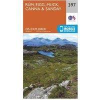 Ordnance Survey Explorer 397 Rum, Eigg, Muck, Canna & Sanday Map With Digital Version, Orange