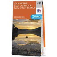 Ordnance Survey Explorer 430 Loch Monar, Glen Cannich & Glen Strathfarrar Map With Digital Version, Orange