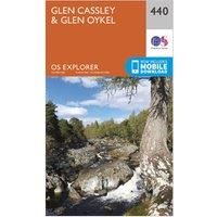 Ordnance Survey Explorer 440 Glen Cassley & Glen Oykel Map With Digital Version, Orange/D