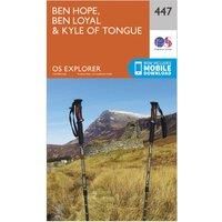 Ordnance Survey Explorer 447 Ben Hope, Ben Loyal & Kyle of Tongue Map With Digital Version, Orange
