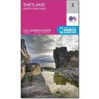 Ordnance Survey Landranger 3 Shetland  North Mainland Map With Digital Version, Orange