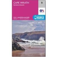 Ordnance Survey Landranger 9 Cape Wrath, Durness & Scourie Map With Digital Version, Pink