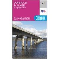 Ordnance Survey Landranger 21 Dornoch & Alness, Invergordon & Tain Map With Digital Version, Orange
