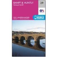 Ordnance Survey Landranger 29 Banff & Huntly, Portsoy & Turriff Map With Digital Version, Pink