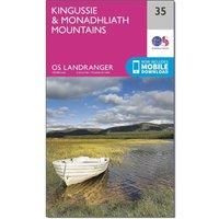 Ordnance Survey Landranger 35 Kingussie & Monadhliath Mountains Map With Digital Version, White