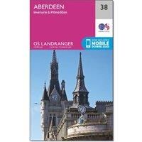 Ordnance Survey Landranger 38 Aberdeen Map, Pink